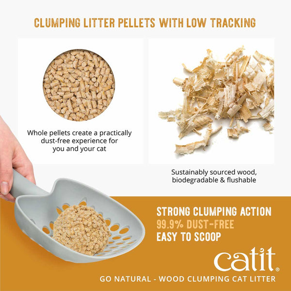 Natural wood outlet clumping cat litter