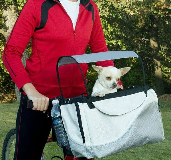 Dog bike clearance basket with cover