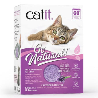 Catit Catit Go Natural! Pea Husk Lavender-Scented Clumping Cat Litter