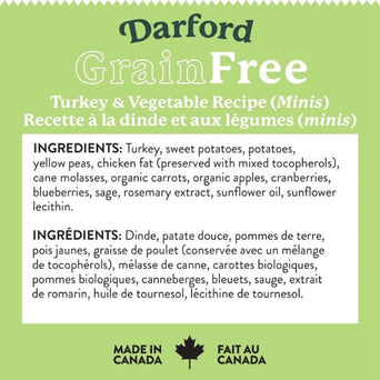 Darford Darford Grain Free Turkey Minis Oven-Baked Dog Treats