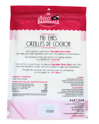 EUROCAN PET PRODUCTS Barnsdale Farms Select Oven Roasted Pig Ears Dog Treats