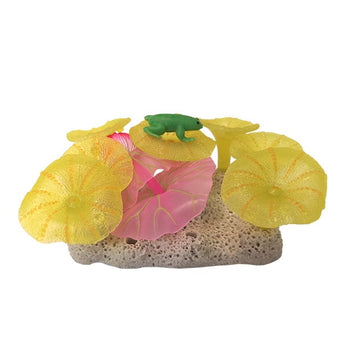 Fish Gear Fish Gear Glow Plant With Frog Silicone Aquarium Ornament