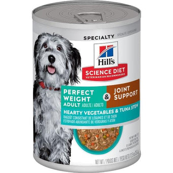 Hill's Science Diet Perfect Weight & Joint Support Hearty Vegetables and Tuna Stew Adult Canned Dog Food, 12.5oz