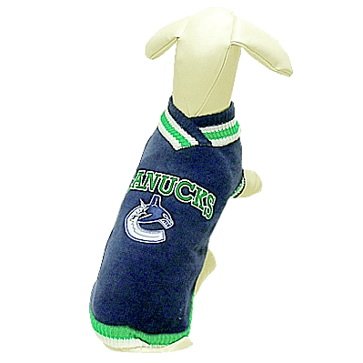 New Hand Knit Vancouver Canucks Dog Sweater Size XS Extra Small