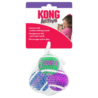 KONG KONG Cat Active Tennis Balls with Bells Cat Toy