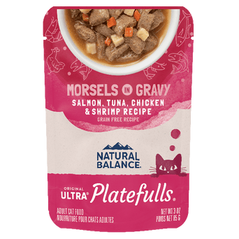 Natural Balance Natural Balance Platefulls Salmon, Tuna, Chicken & Shrimp Recipe Morsels in Gravy Cat Food Pouches