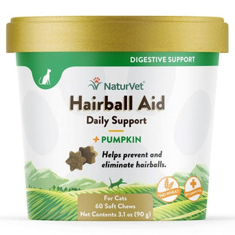 NaturVet NaturVet Hairball Aid with Pumpkin Soft Chews For Cats