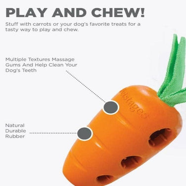 Outward Hound Crunch Veggies Dog Chew Toy Carrot