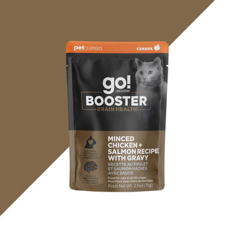 Petcurean Go! Solutions Brain Health Minced Chicken + Salmon with Gravy Booster Wet Cat Food