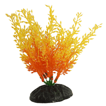 Petland Canada Fish Gear Orange & Yellow Wisteria Plastic Betta Plant (4")