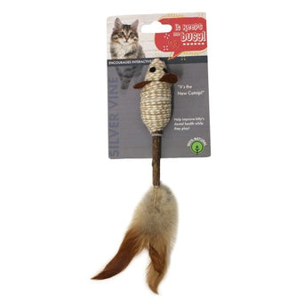 Petland Canada Silver Stick Mouse & Feather Cat Toy