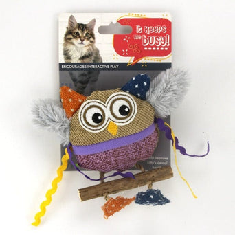 Petland Canada Silvervine Burlap Owl Cat Toy