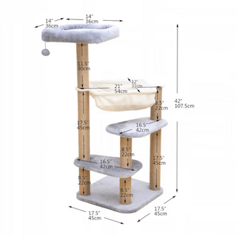 PetPals PetPals Oak Cat Tree