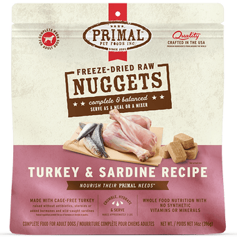 Primal Pet Foods Inc. Primal Freeze Dried Turkey & Sardine Nuggets for Dogs