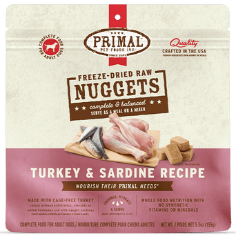 Primal Pet Foods Inc. Primal Freeze Dried Turkey & Sardine Nuggets for Dogs