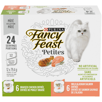 Purina Fancy Feast Petites Pate Collection Wet Cat Food Variety 12 Pack