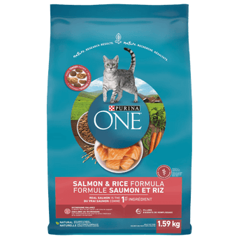 Purina Purina ONE Salmon & Rice Formula Dry Cat Food, 1.59kg