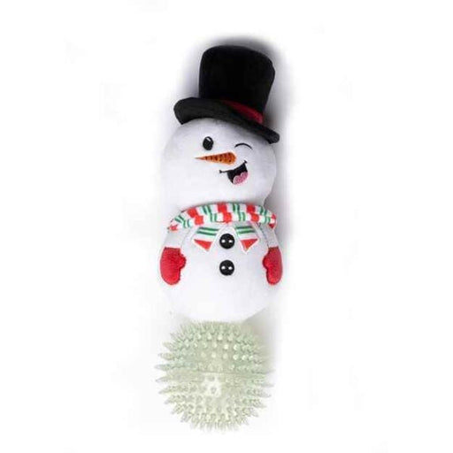 Silver Paw Snowman with Rubber Ball Dog Toy