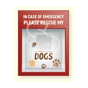 Sticker Pack Sticker Pack Emergency Dog Rescue Sign; Large Sticker