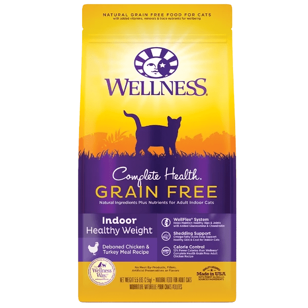 Wellness Complete Health Grain Free Indoor Cat Food Healthy Weight Chicken 5.5 lbs