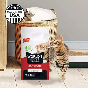 World's Best Cat Litter WORLD'S BEST Multi-Cat Unscented Clumping Cat Litter, 14lb